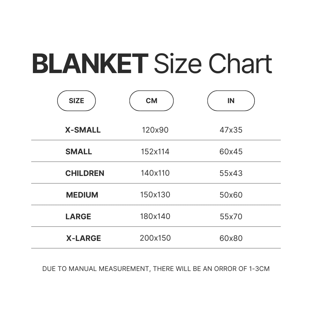 Blanket Size Chart - Insane Clown Posse Store