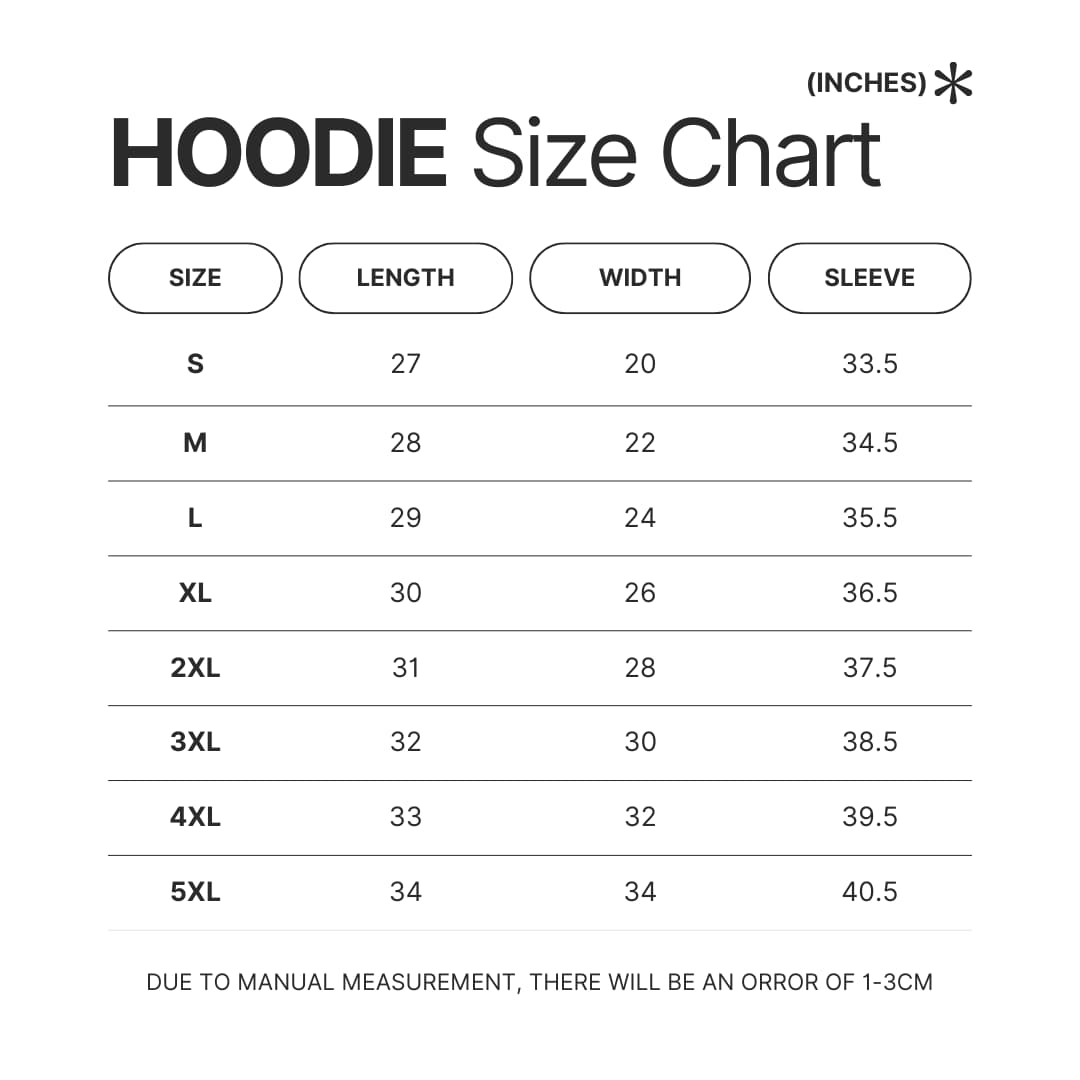 Hoodie Size Chart - Insane Clown Posse Store