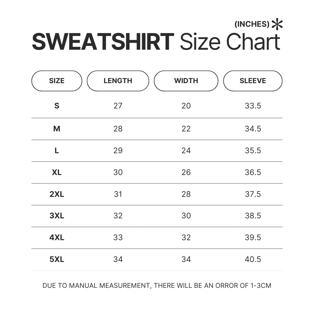 Sweatshirt Size Chart - Insane Clown Posse Store