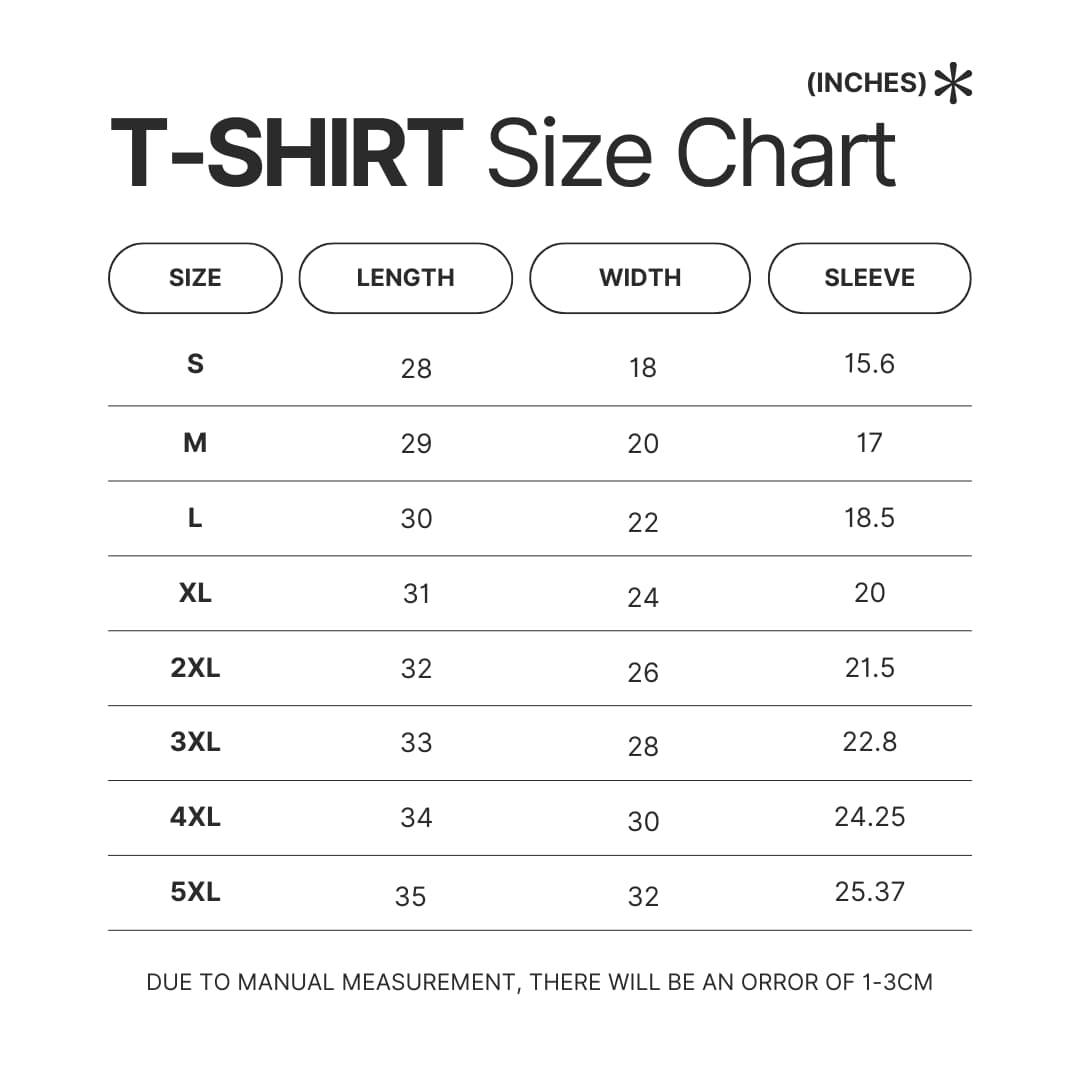 T shirt Size Chart - Insane Clown Posse Store