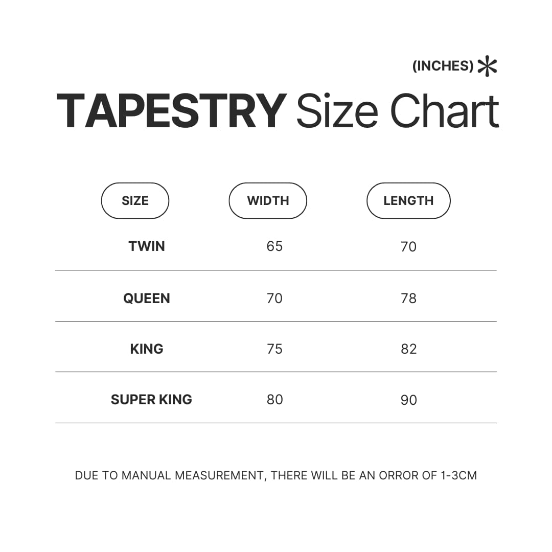 Tapestry Size Chart - Insane Clown Posse Store