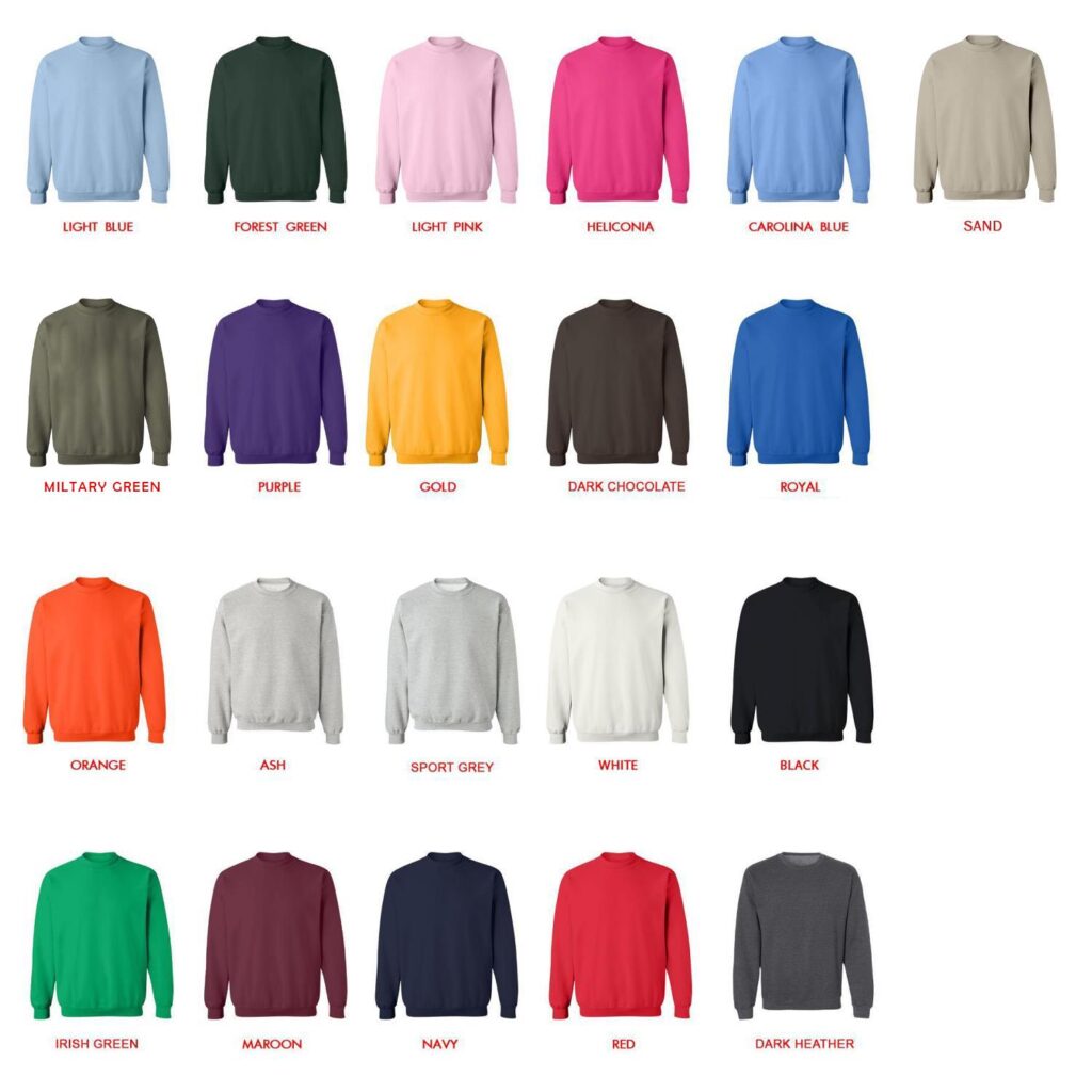 sweatshirt color chart - Insane Clown Posse Store